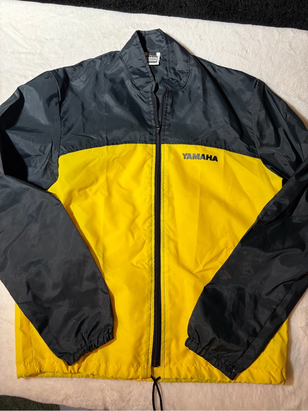 Yamaha Yellow and Black Colorblock Women's Varsity Jacket
